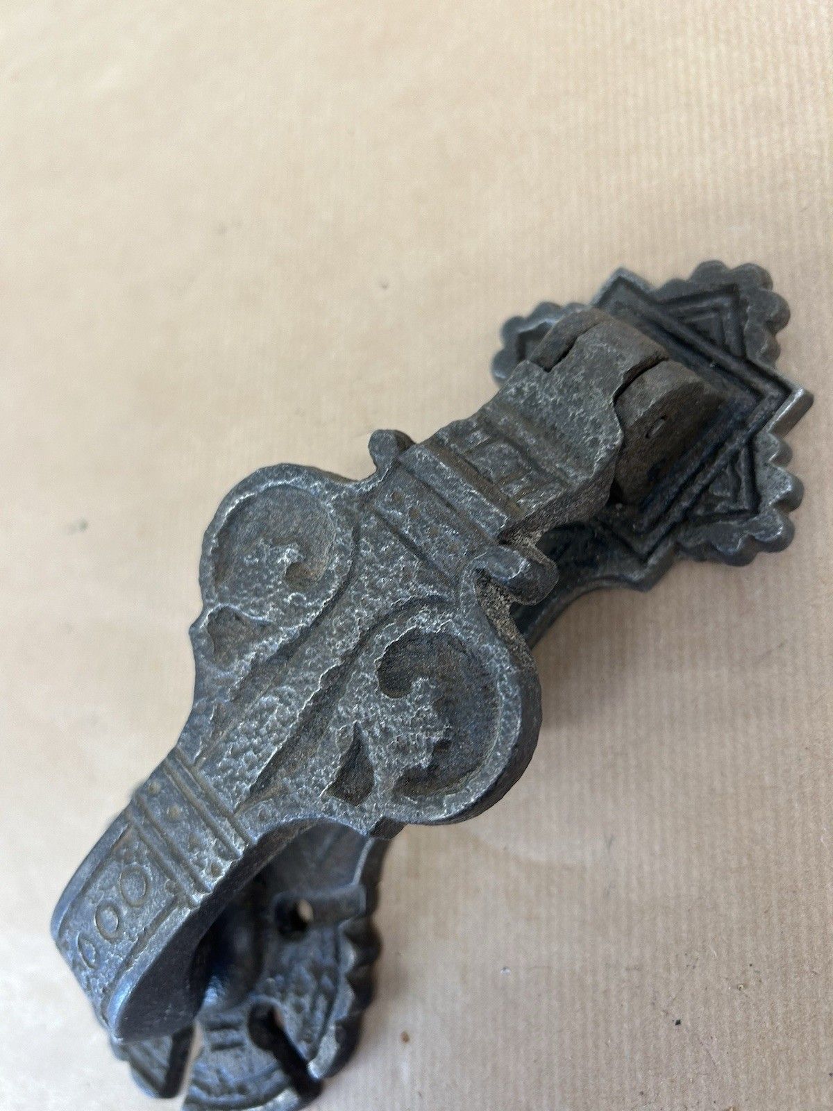 Antique Door Knocker Letterbox Kenrick Cast Iron Reclaimed Period Medieval Tudor photo Home Fixtures
