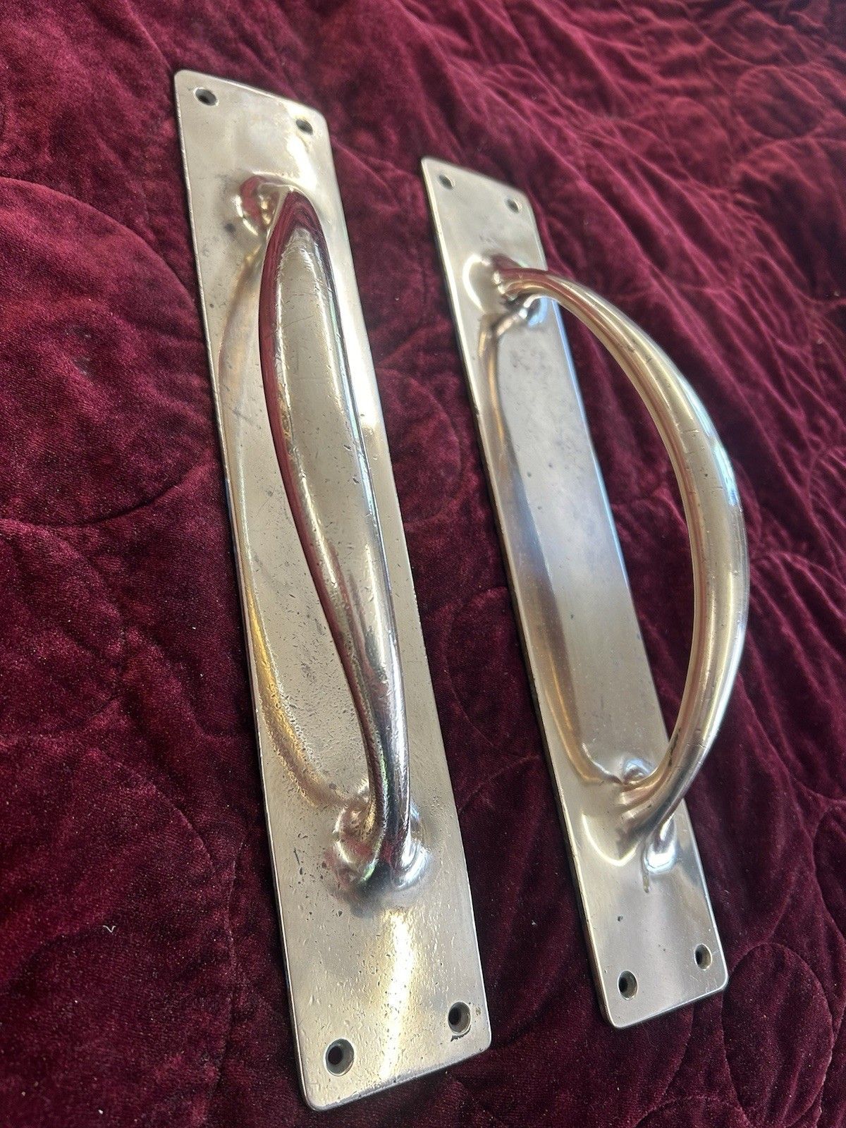 Large Bronze Door Handles Period Reclaimed Antique Metal Vic Edw Metal Pair Set photo Home Fixtures