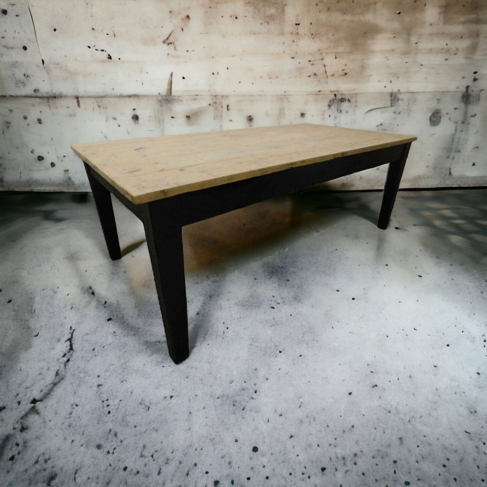 Large Ebonised Victorian Stripped Pine Estate Farmhouse Table photo buy