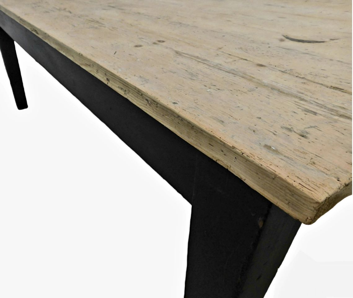 photo for sale Large Ebonised Victorian Stripped Pine Estate Farmhouse Table