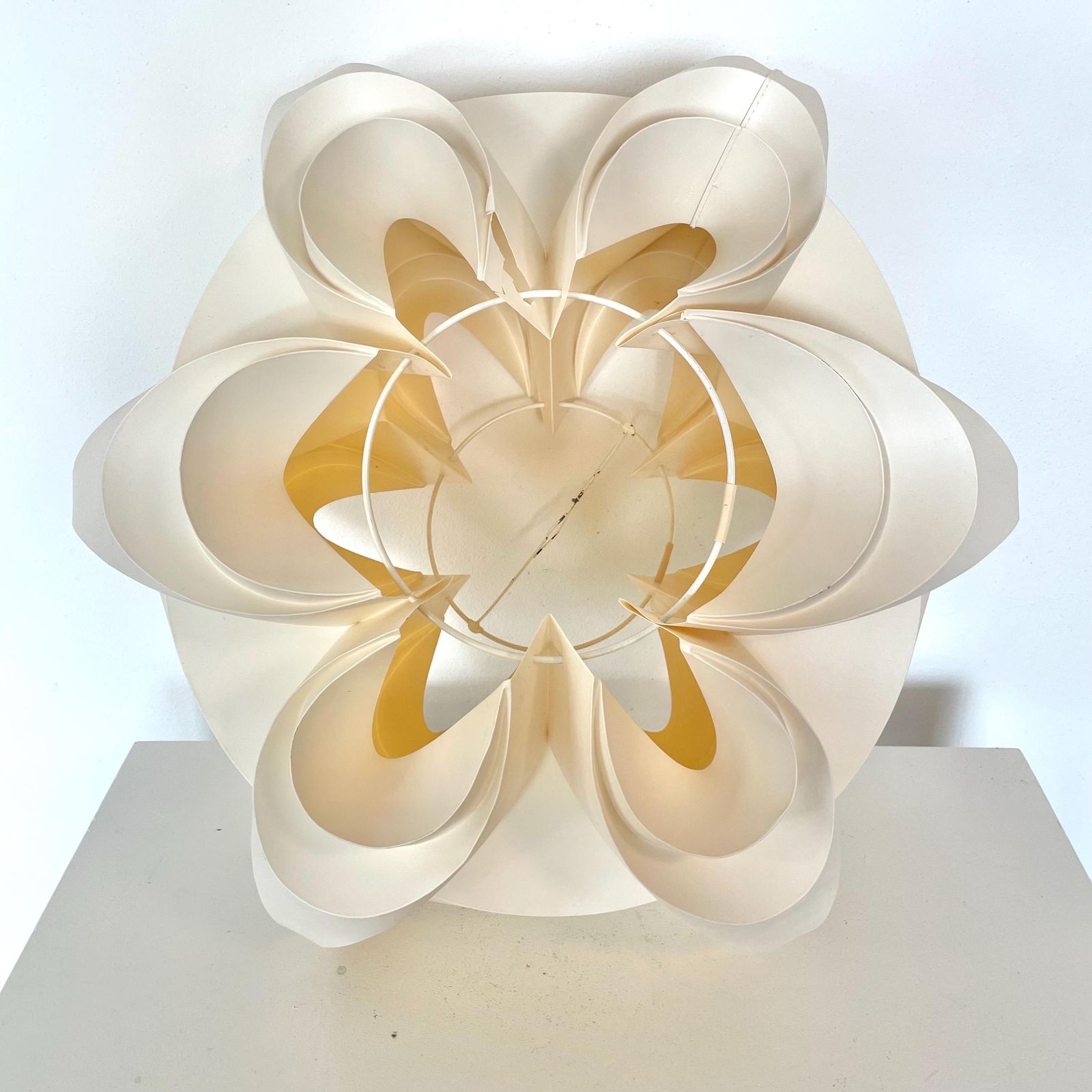 Vintage Original Le Klint Model 171 Large Mid Century Modern Folded Ceiling Lamp In White   Design By Poul Christiansen In 1971 photo vintage