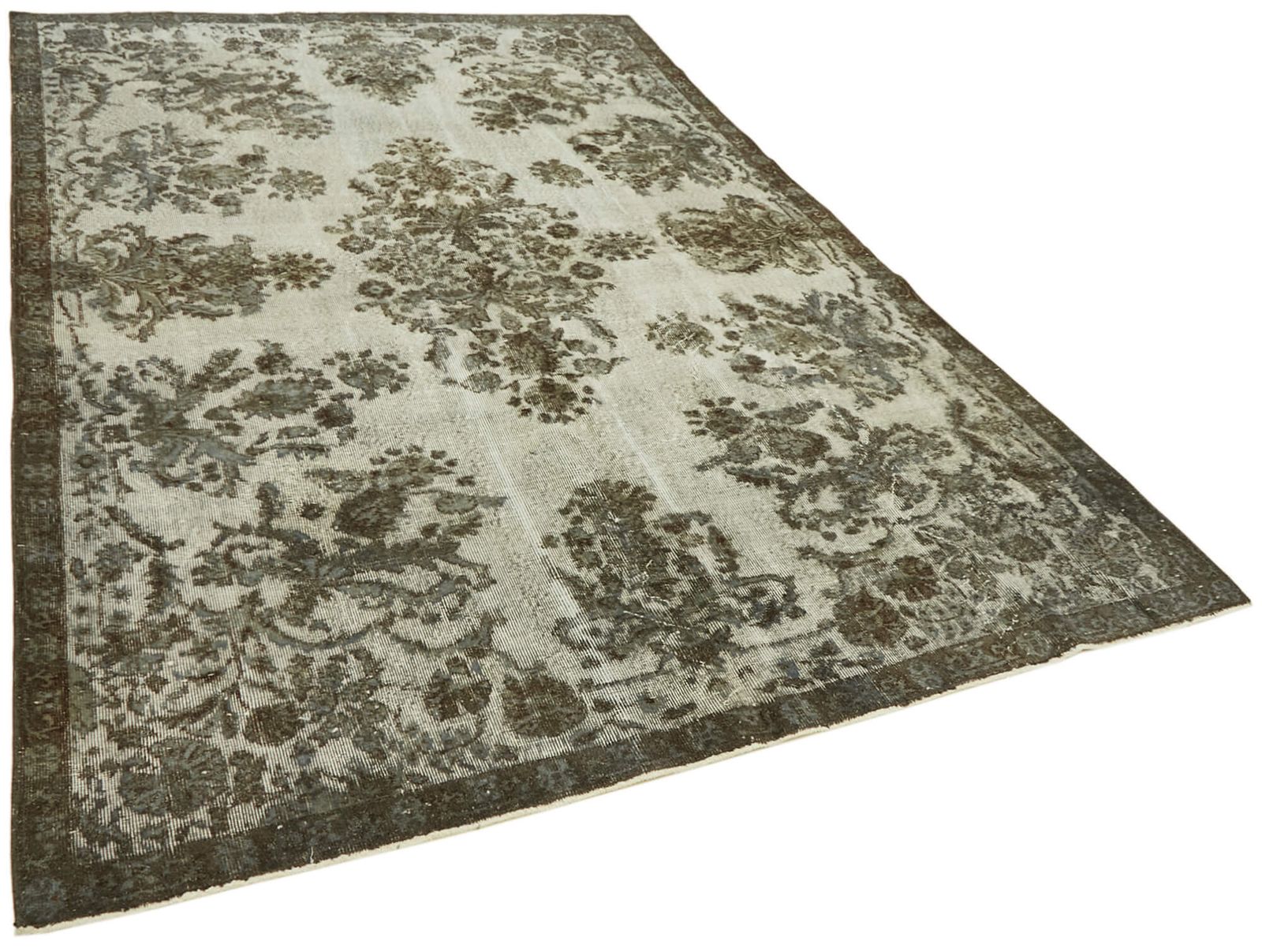 Handmade Vintage Grey Overdyed Rug 206 Cm X 297 Cm photo furniture