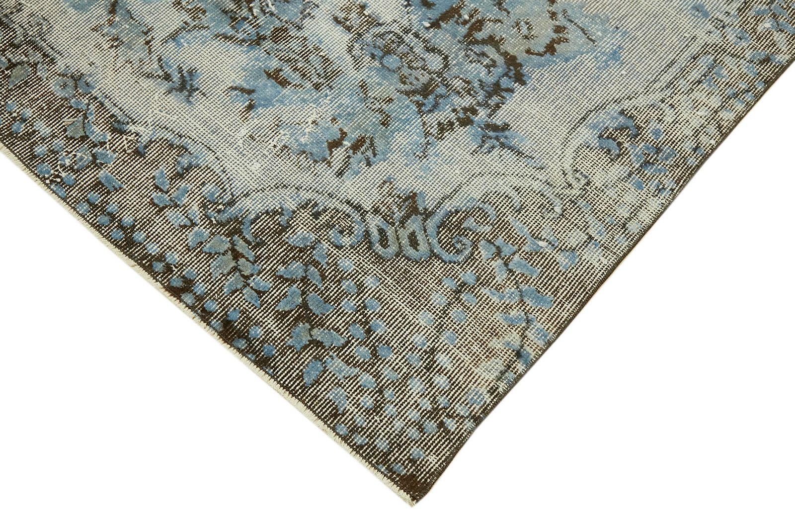 Handmade Vintage Blue Overdyed Rug 173 Cm X 284 Cm photo Textiles