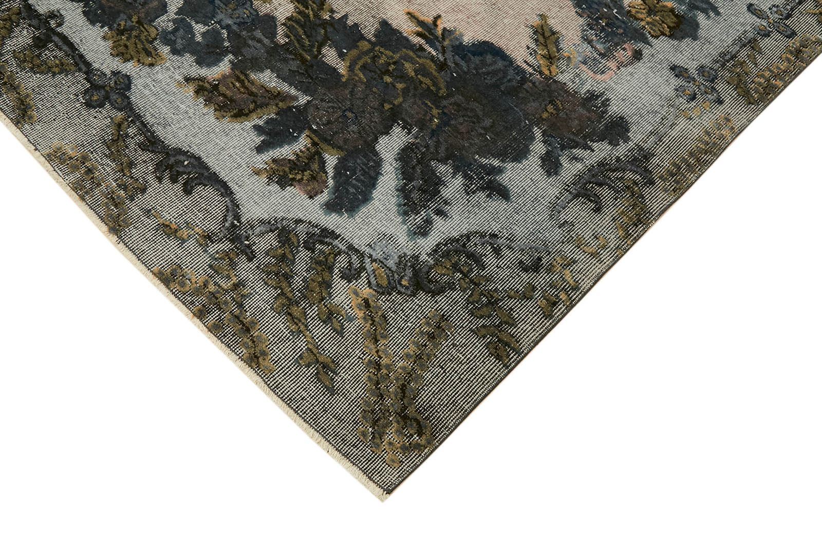 Handmade Vintage Grey Overdyed Rug 217 Cm X 313 Cm photo Textiles