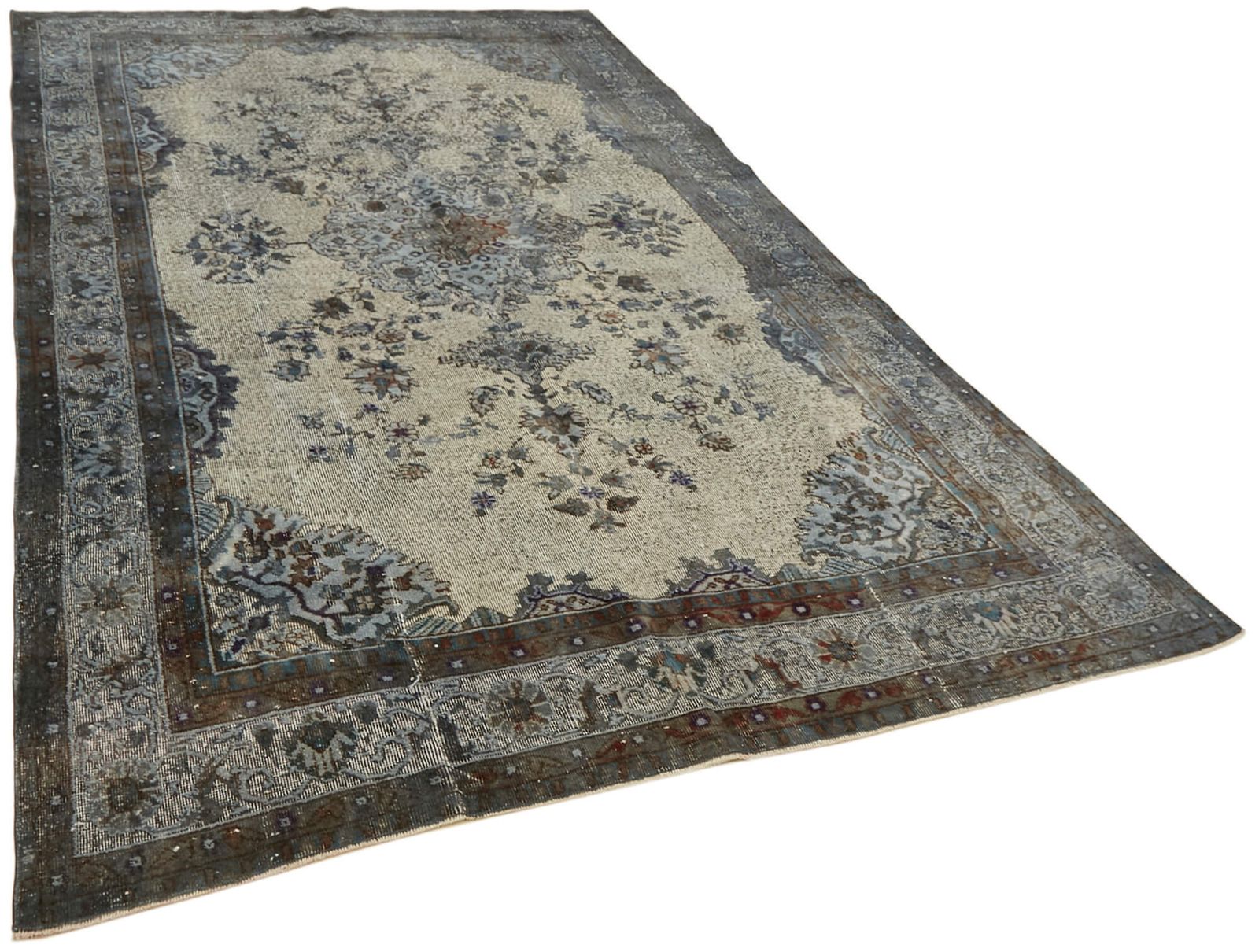 Handmade Vintage Grey Overdyed Rug 203 Cm X 324 Cm photo furniture