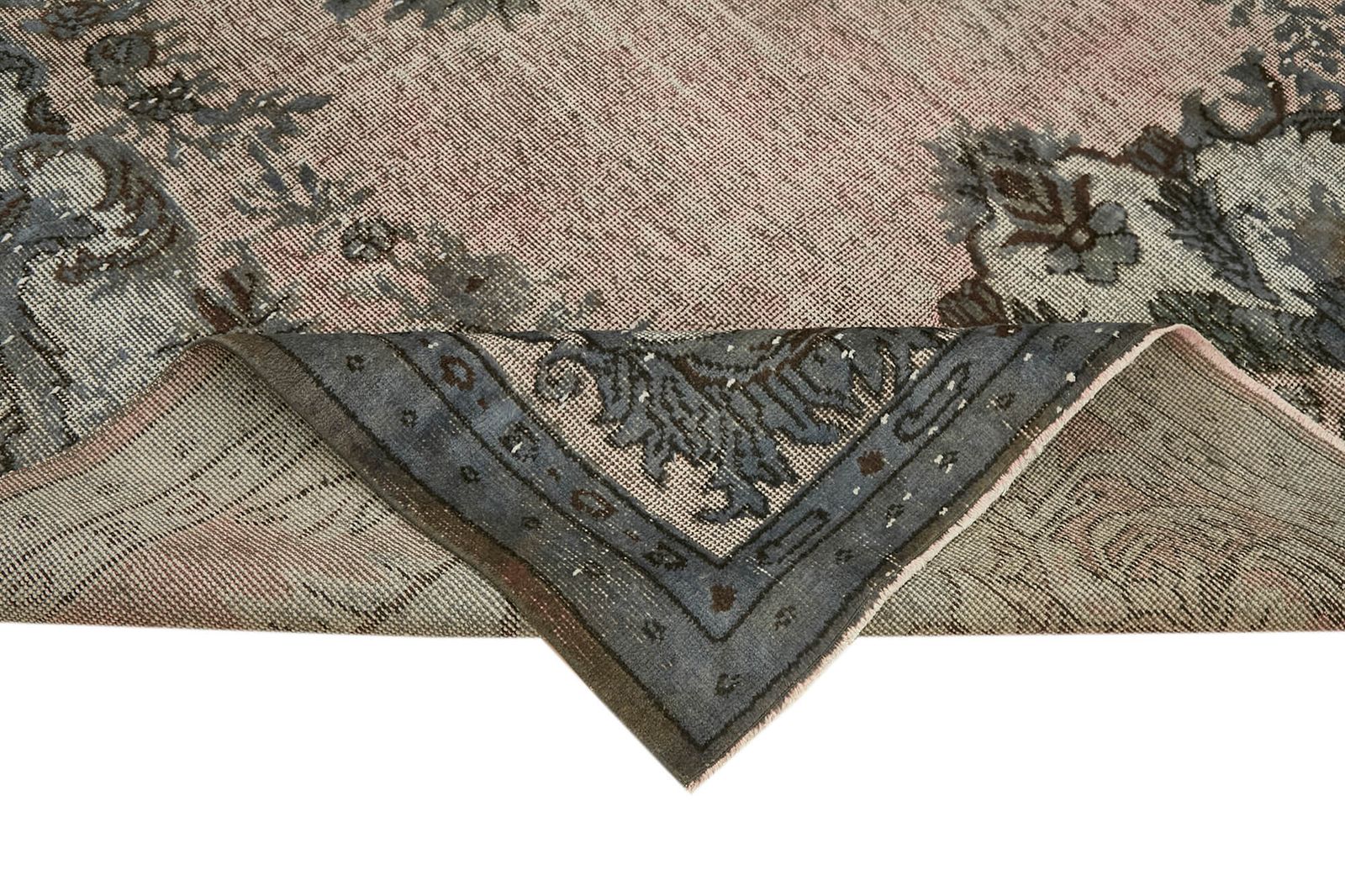 Handmade Vintage Grey Overdyed Rug 210 Cm X 326 Cm photo vinterior