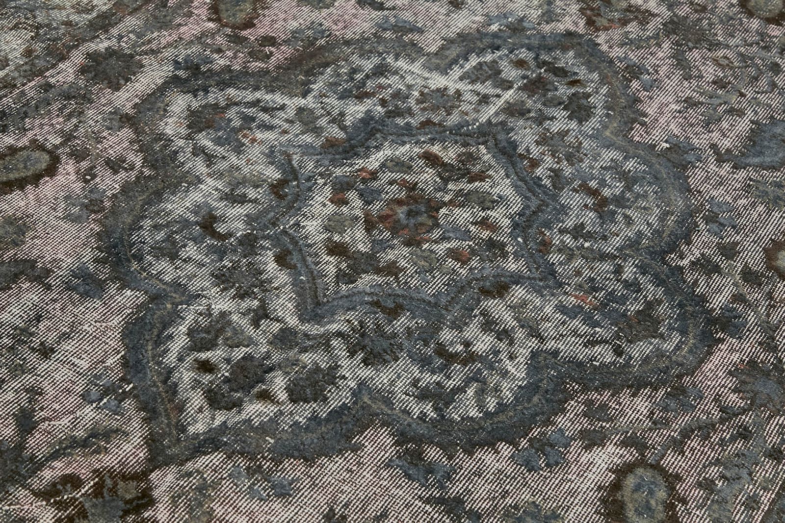 Handmade Vintage Grey Overdyed Rug 176 Cm X 298 Cm photo 625.0