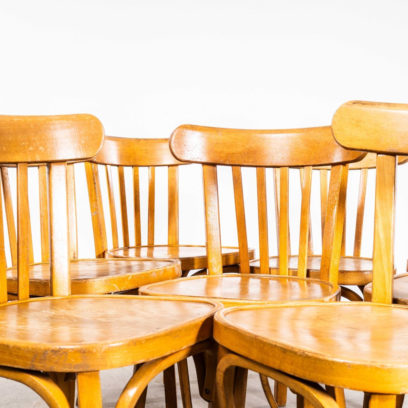 1960’s Baumann Blonde Oak Bentwood Dining Chair – Set Of Eight photo furniture
