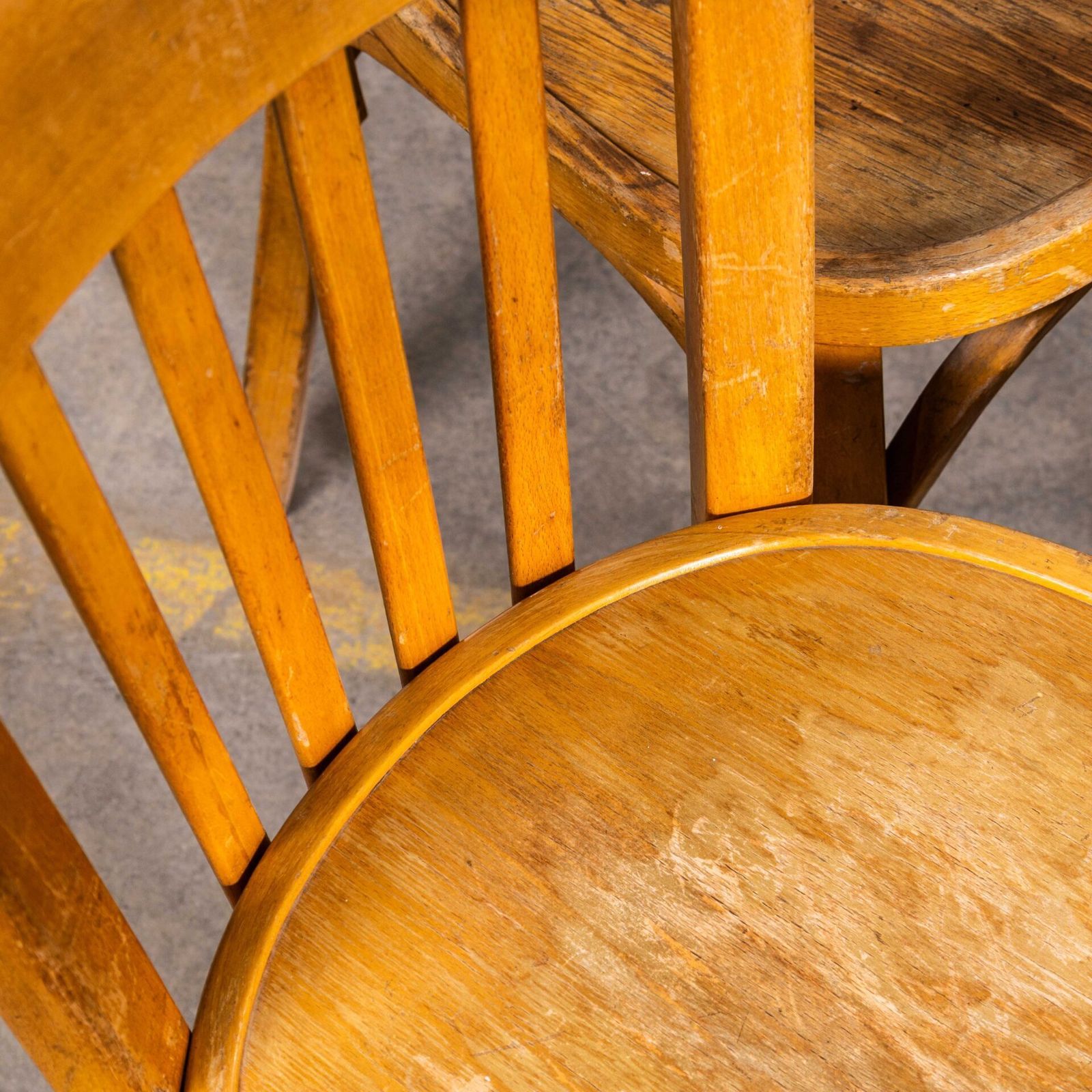 1960’s Baumann Blonde Oak Bentwood Dining Chair – Set Of Eight photo for sale