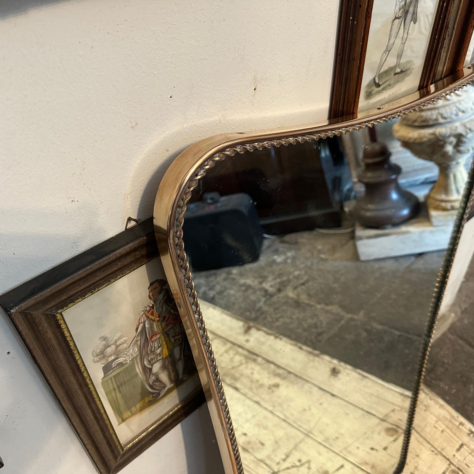 1950s Rare Gio Ponti Style Mid Century Modern Biscuit Shaped Italian Wall Mirror photo Home Decor