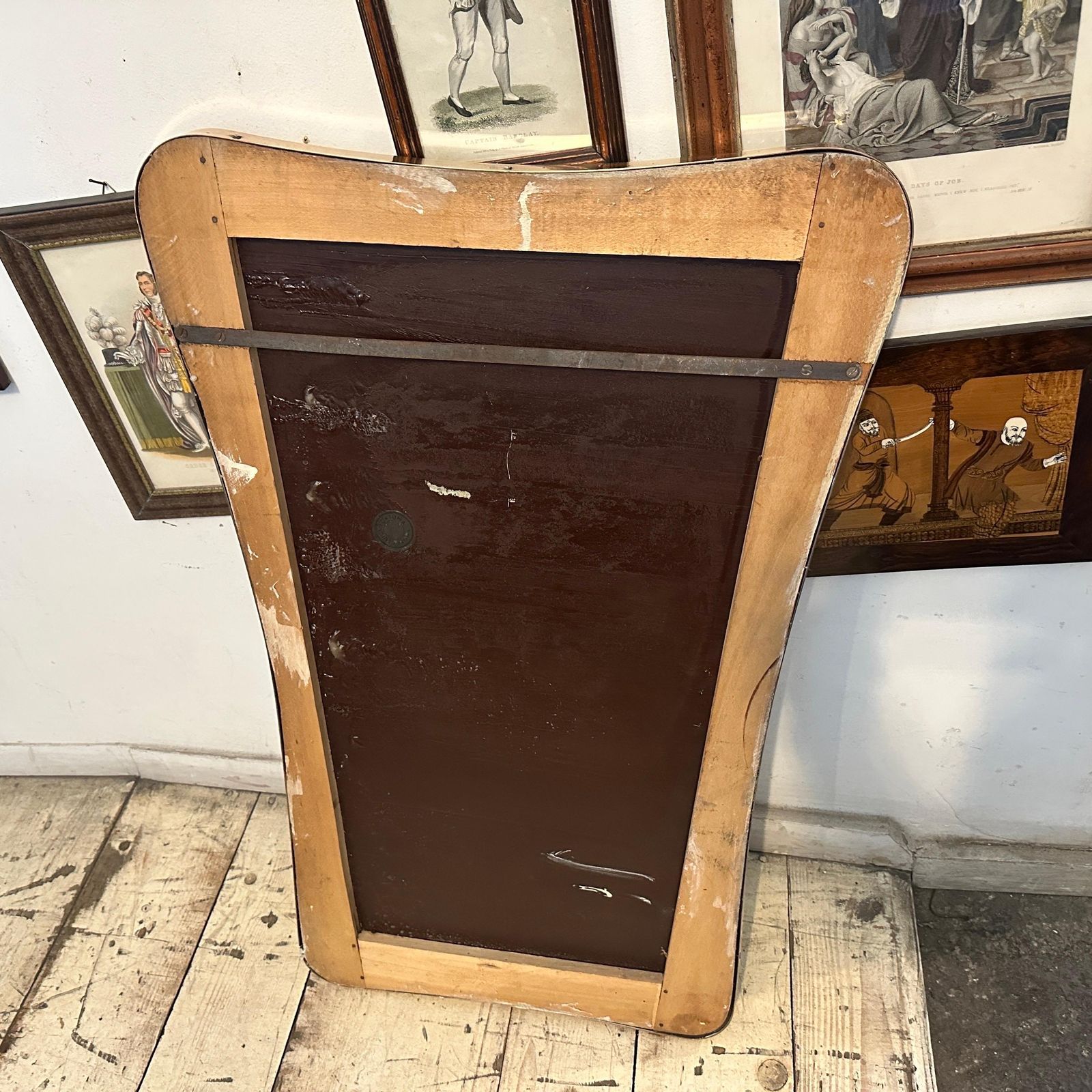 2074.0 1950s Rare Gio Ponti Style Mid Century Modern Biscuit Shaped Italian Wall Mirror photo