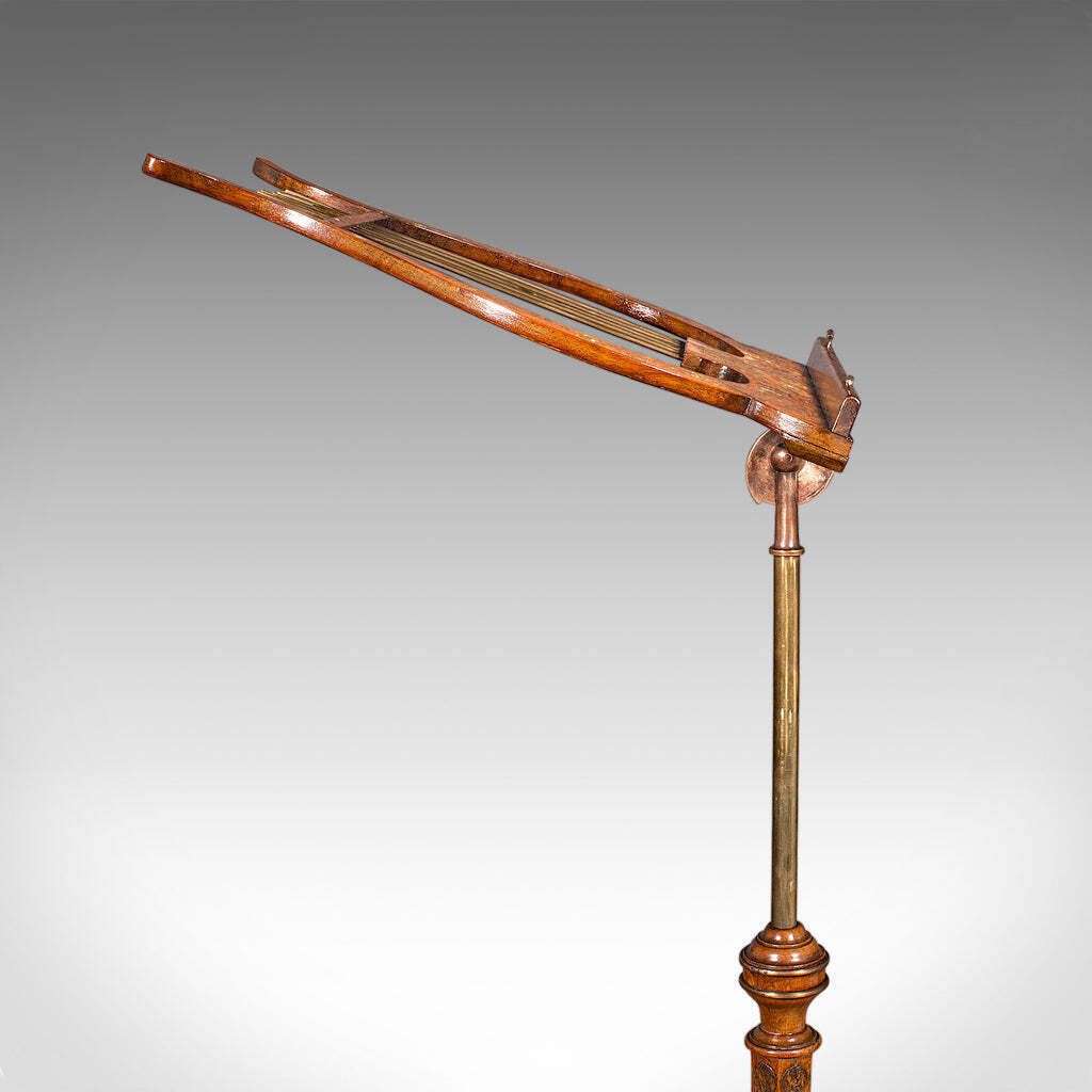 Antique Music Recital Stand, English, Walnut, Adjustable, Regency, Circa 1820 photo vintage