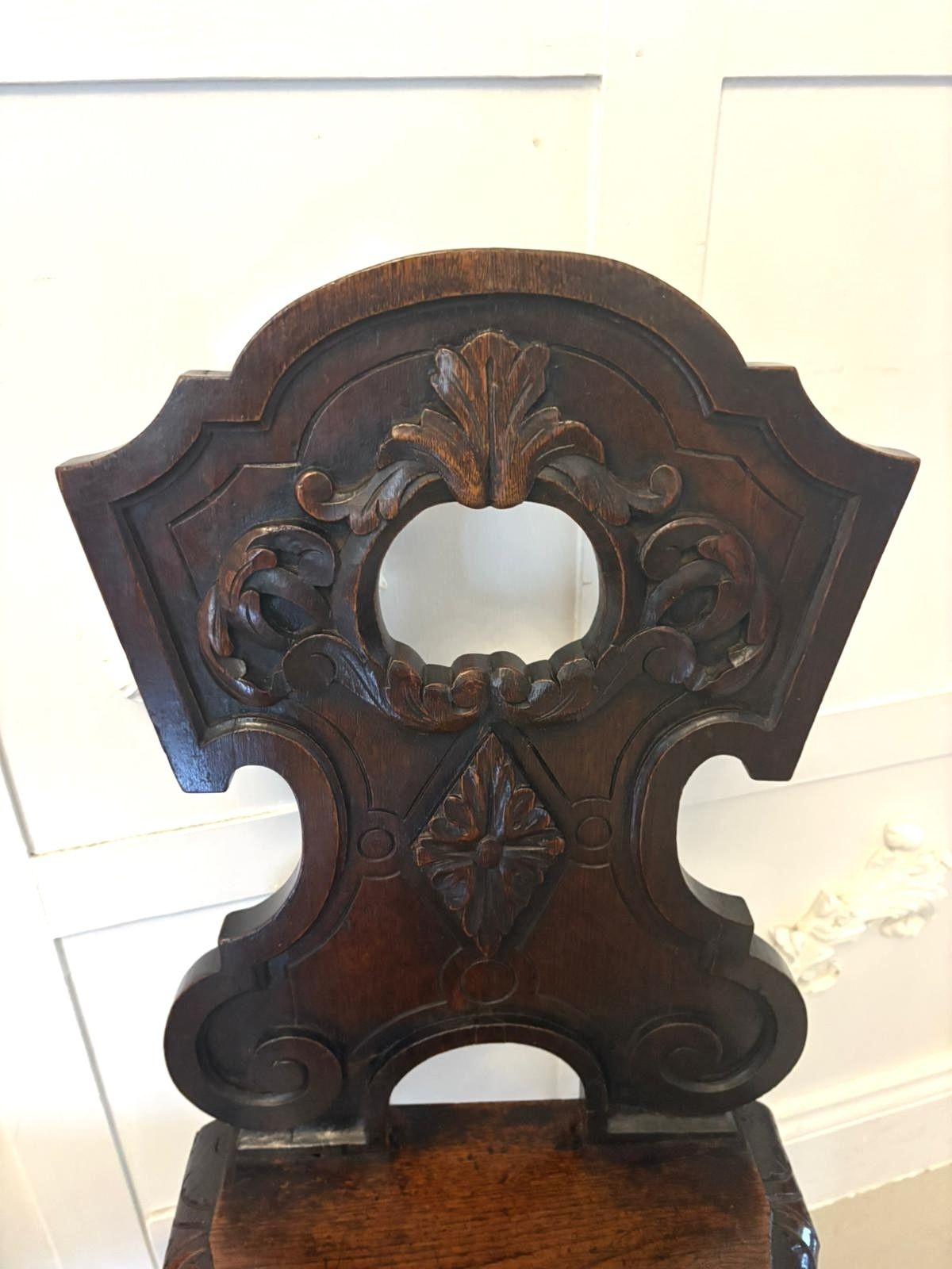 Pair Of Antique 19th Century Quality Carved Oak Hall Chairs photo furniture