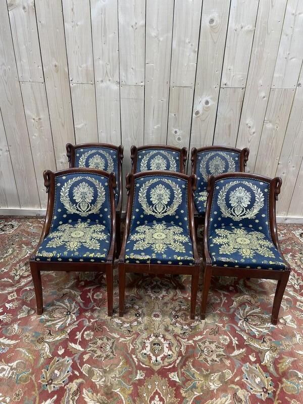 photo furniture Suite De 6 Chaises Gondoles Empore à Col De Cygne