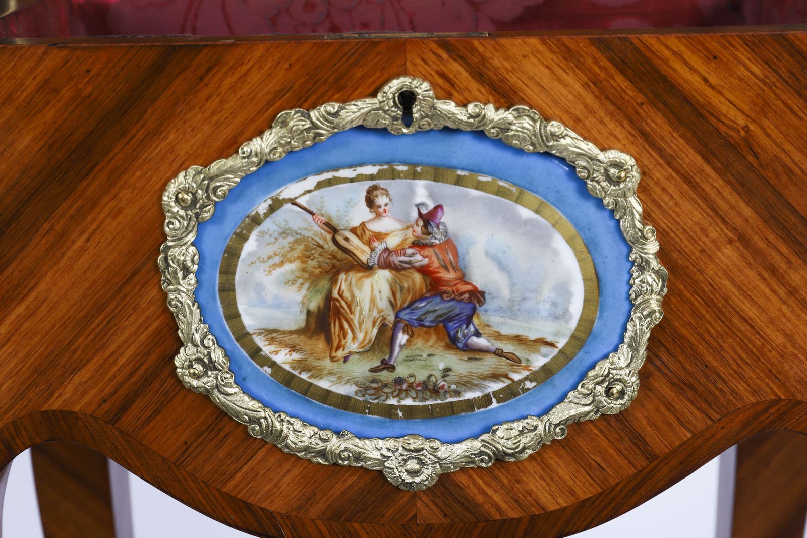 Antique French Porcelain Mounted Side Occasional Work Table  19th Century photo buy