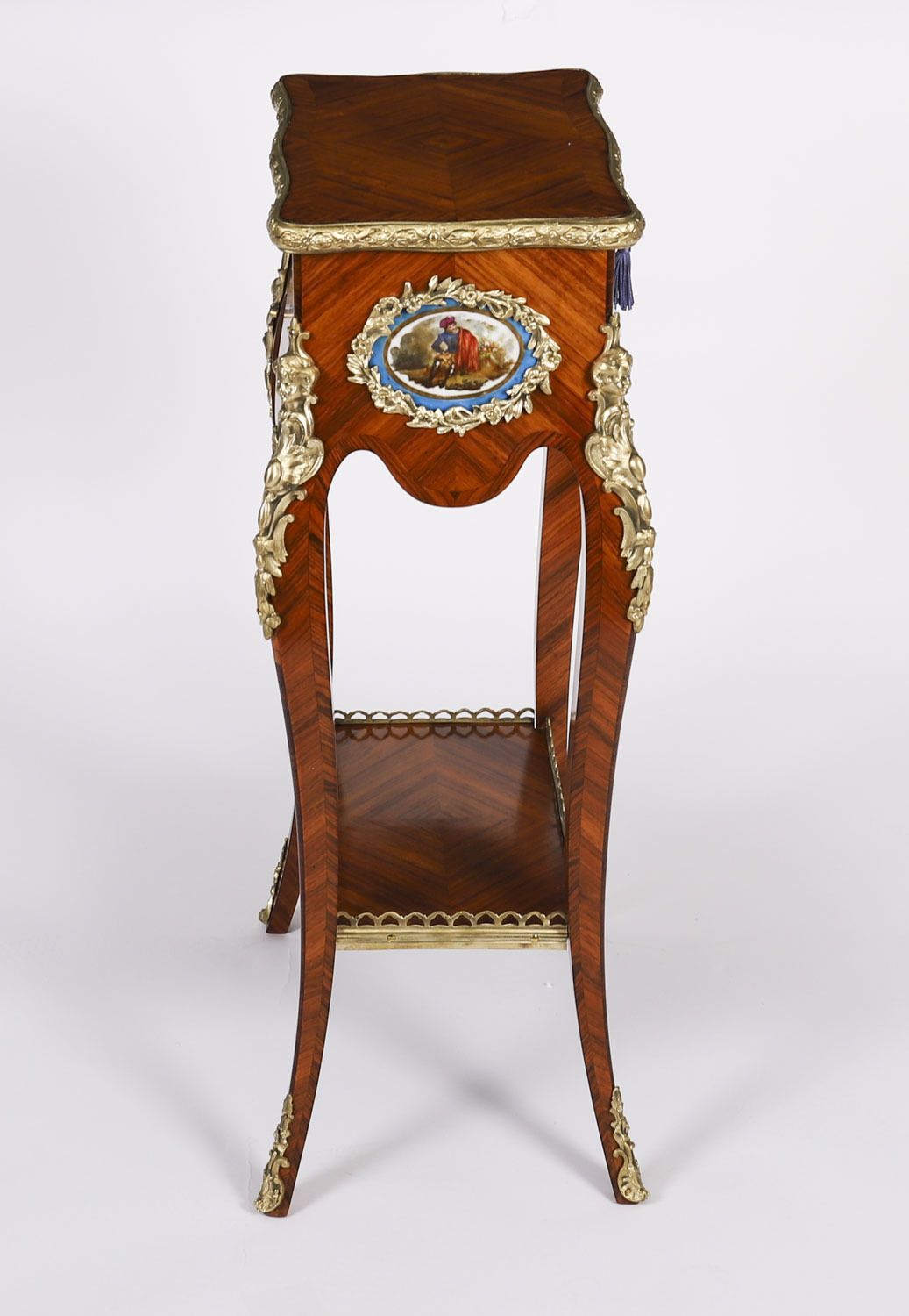2250.0 Antique French Porcelain Mounted Side Occasional Work Table  19th Century photo
