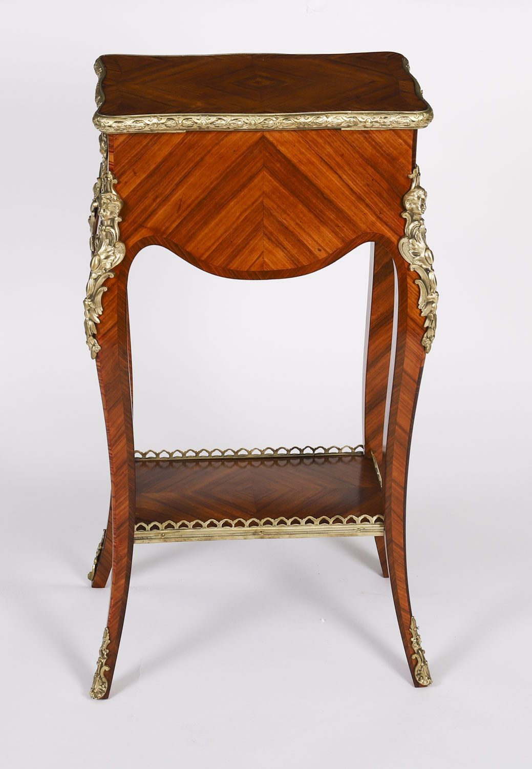 photo vintage Antique French Porcelain Mounted Side Occasional Work Table  19th Century
