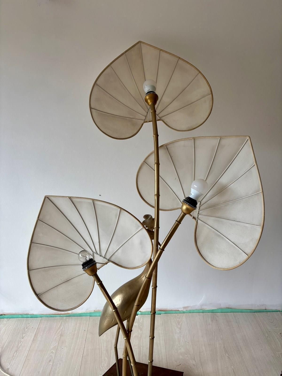 Vintage Brass Flamingo Or Egret Floor Lamp By Antonio Pavia photo buy