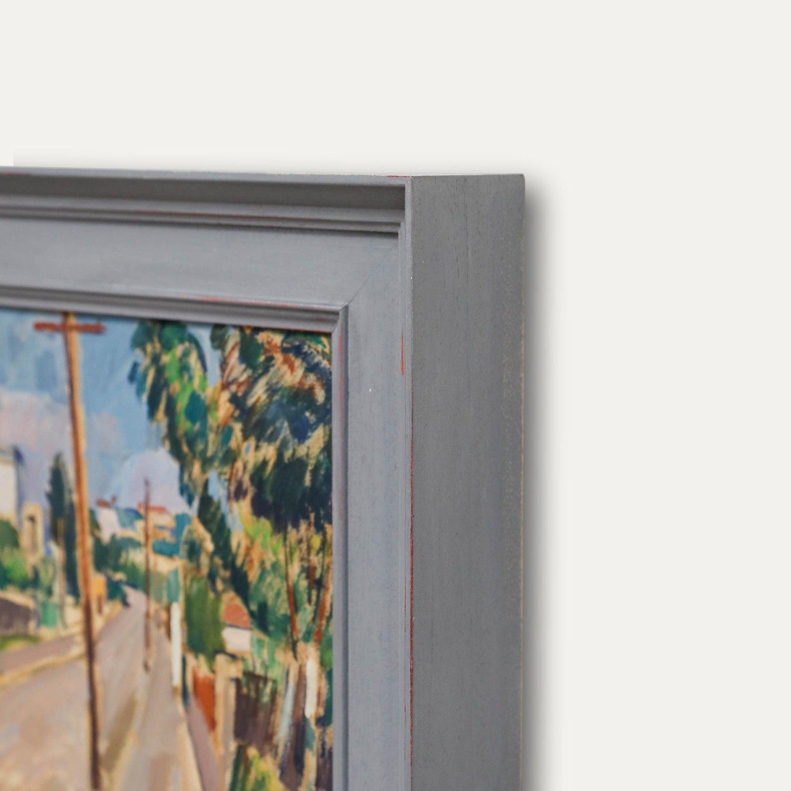 Manner Of Cezanne  Mid 20th Century Impressionist Oil, Suburban Street photo 422.0
