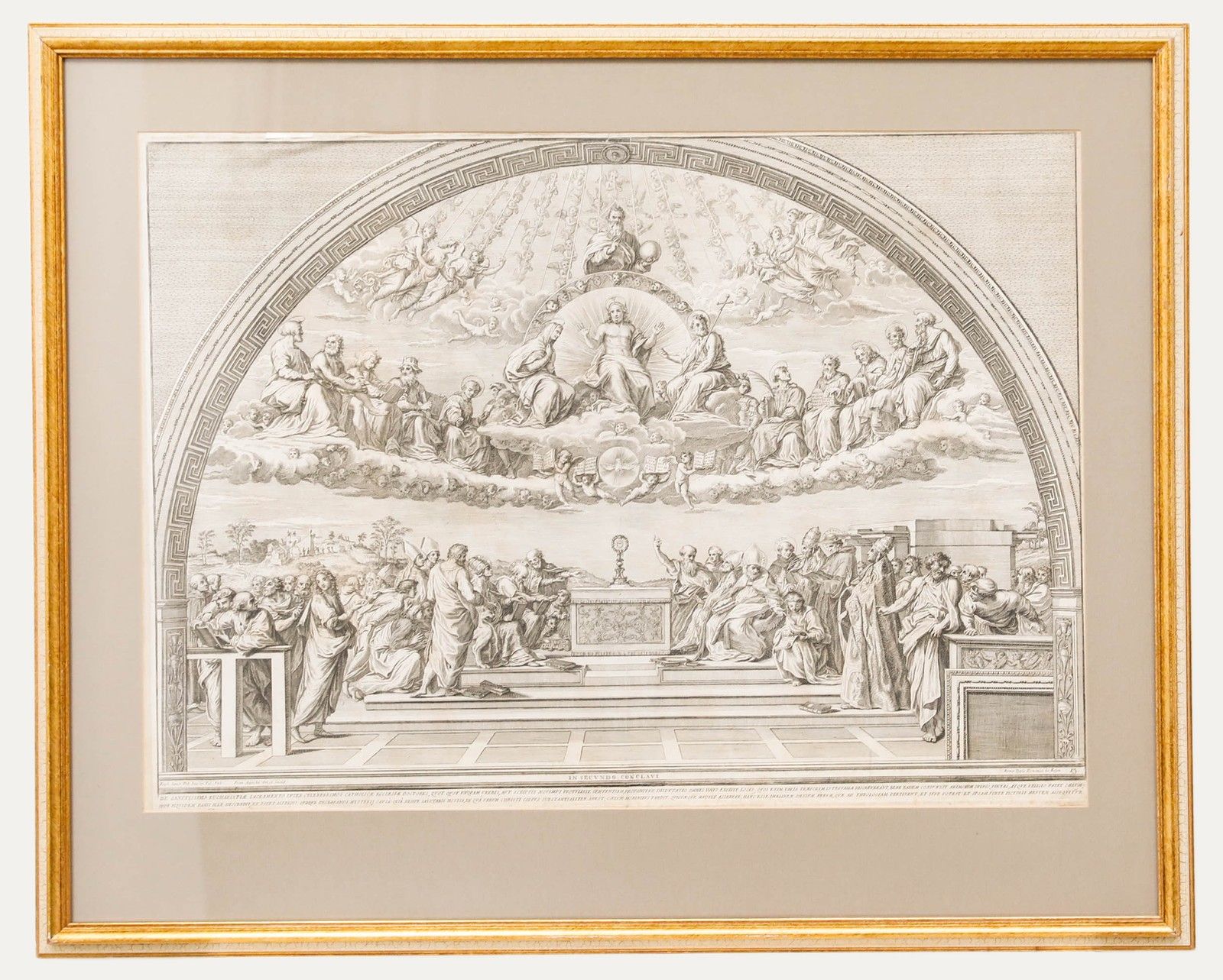 After Raphael (1483 1520) Engraving, Disputation Of The Holy Sacrament