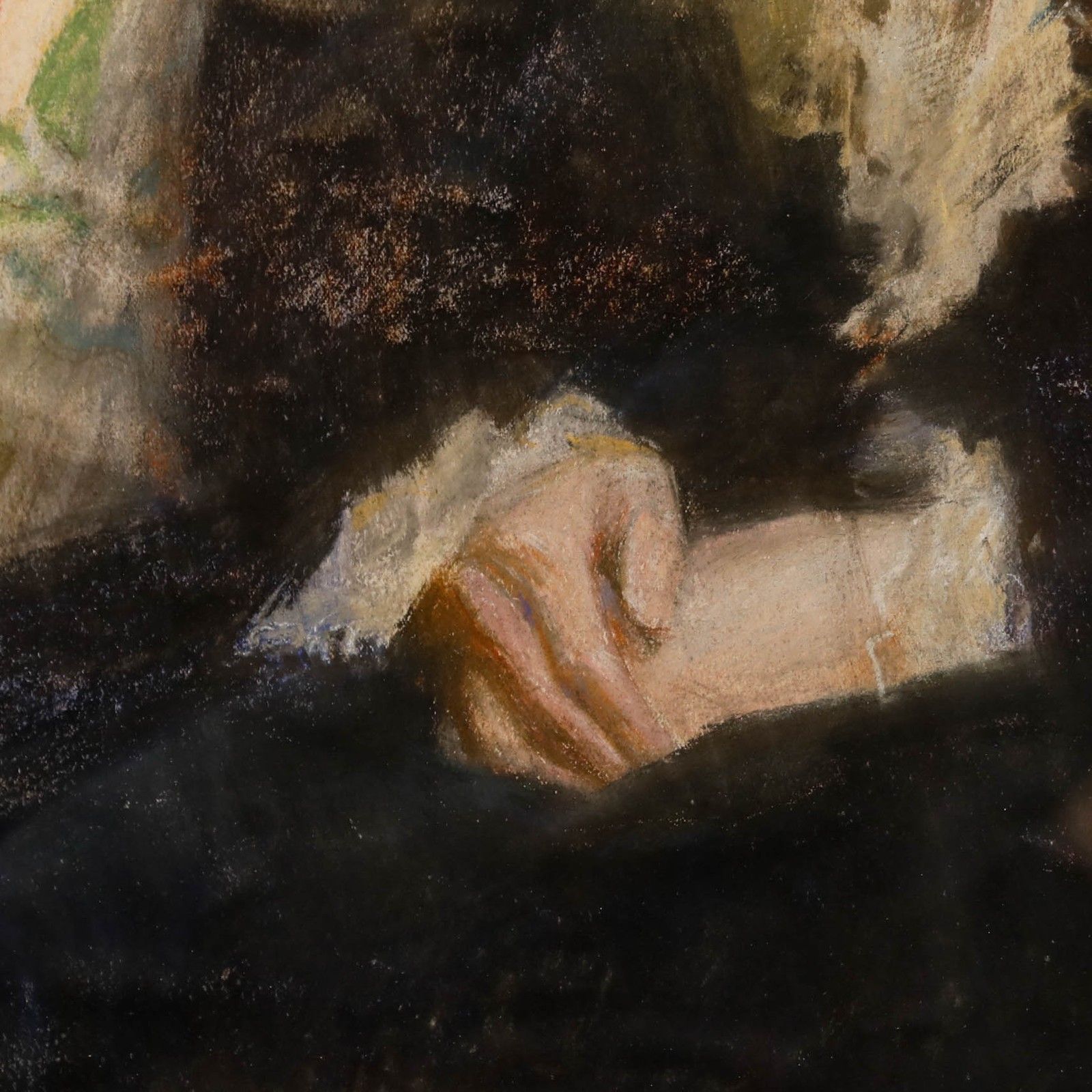 Late 19th Century Watercolour Lady In A Lace Shawl photo 388.0