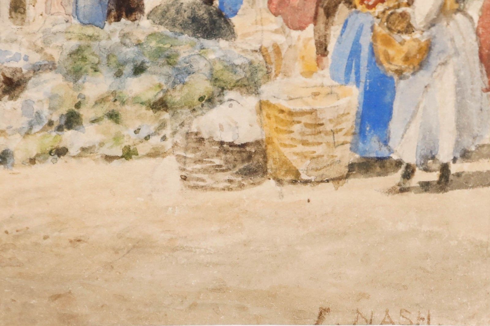 Frederick Nash (1782 1856) 1856 Watercolour, The Market Place, Dieppe photo vinterior
