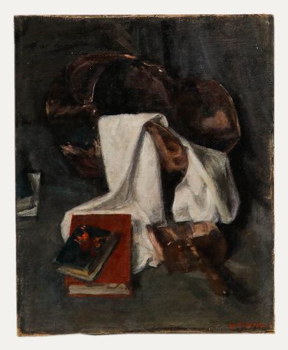 George Weissbort (1928 2013) 20th Century Oil, Coal Bucket & Books photo furniture