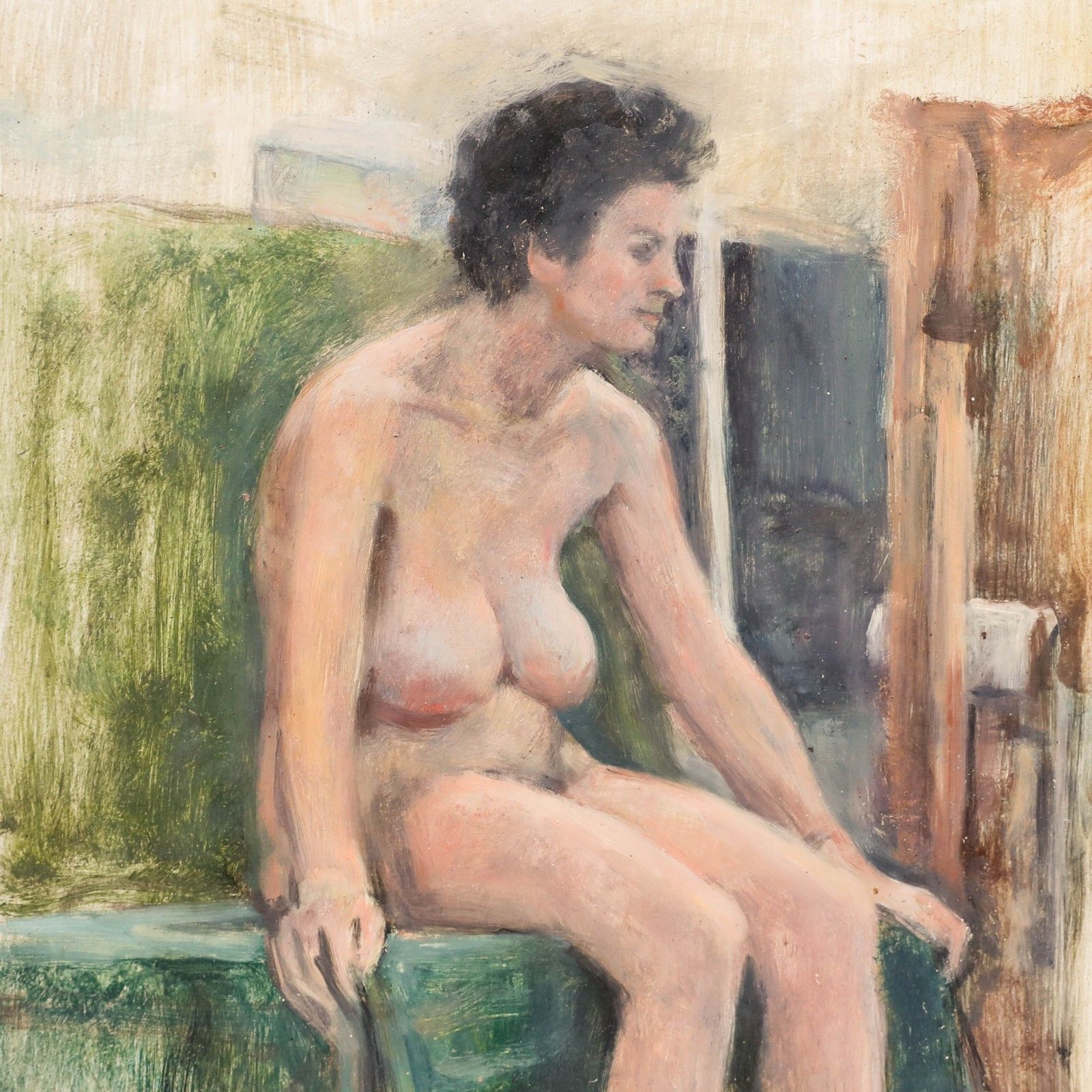 George Weissbort (1928 2013) 20th Century Oil, Table Top Nude photo Art