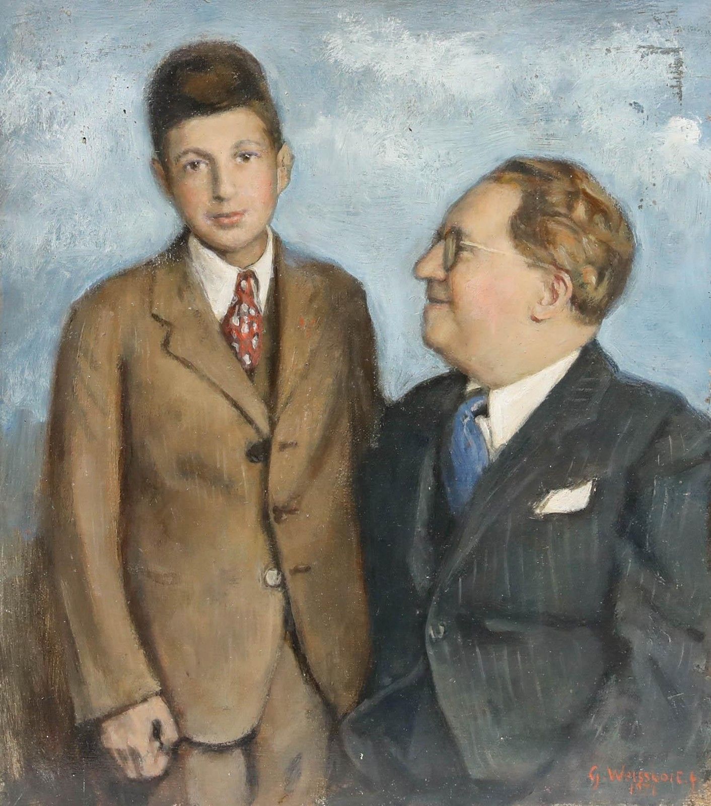 George Weissbort (1928 2013) 1971 Oil, A Proud Father photo furniture