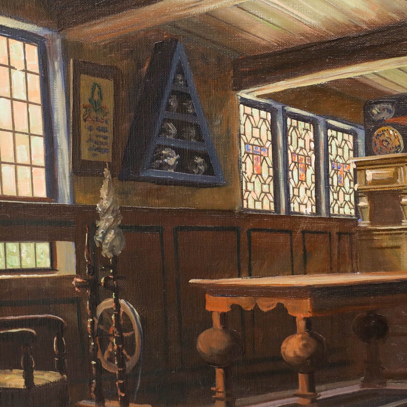Frederik Svendsen (1885 1975) Mid 20th Century Oil, Panelled Interior photo for sale