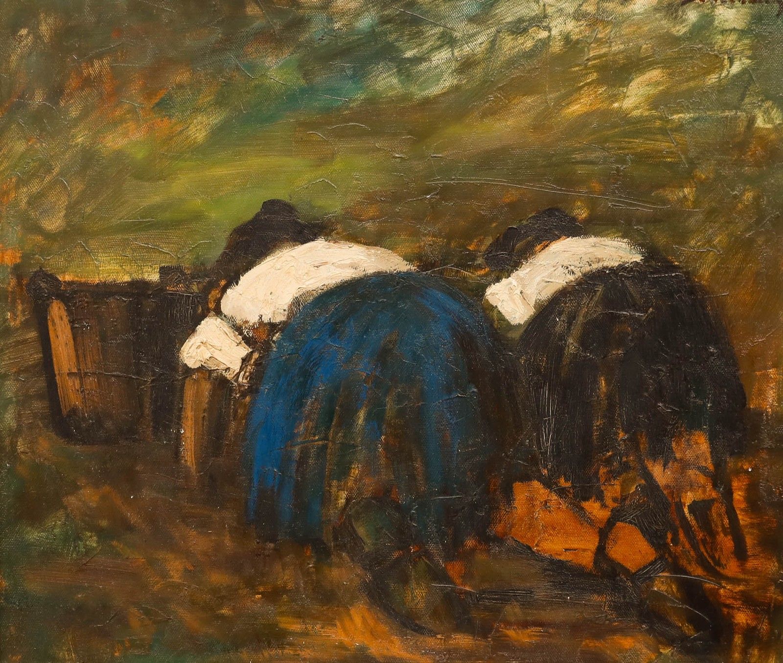 Paul De Leenheer Framed 1972 Oil, The Potato Turners photo 432.0