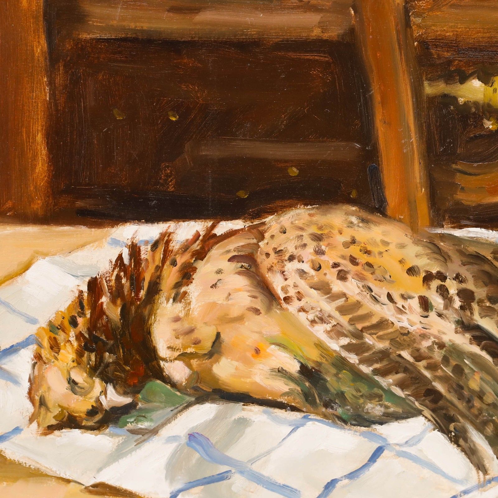 Georges Pacouil (1903 1996) Mid 20th Century Oil, Still Life Of A Hen Pheasant photo Art