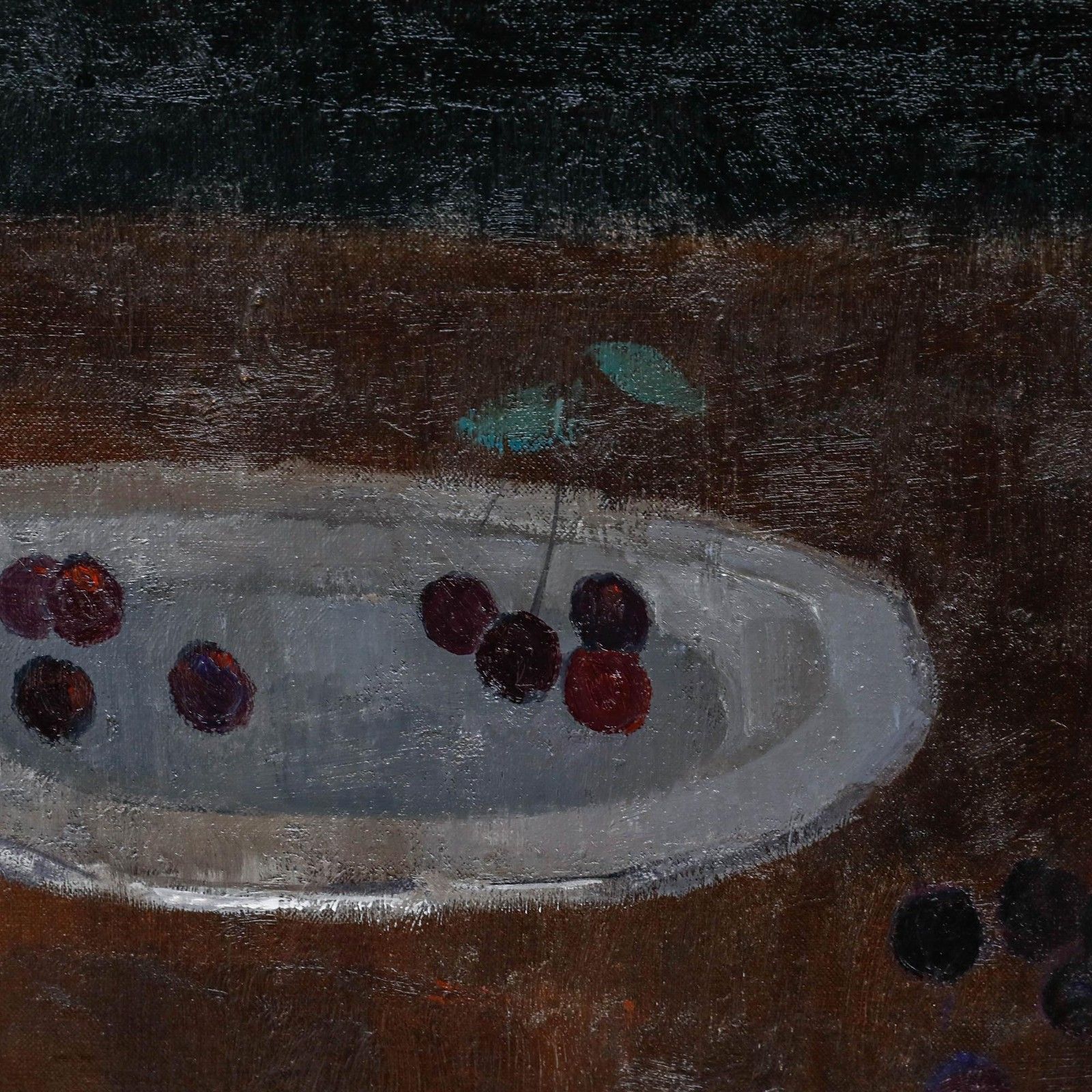 Bernard Myers (1925 2007) 20th Century Oil, Still Life With Cherries photo Art