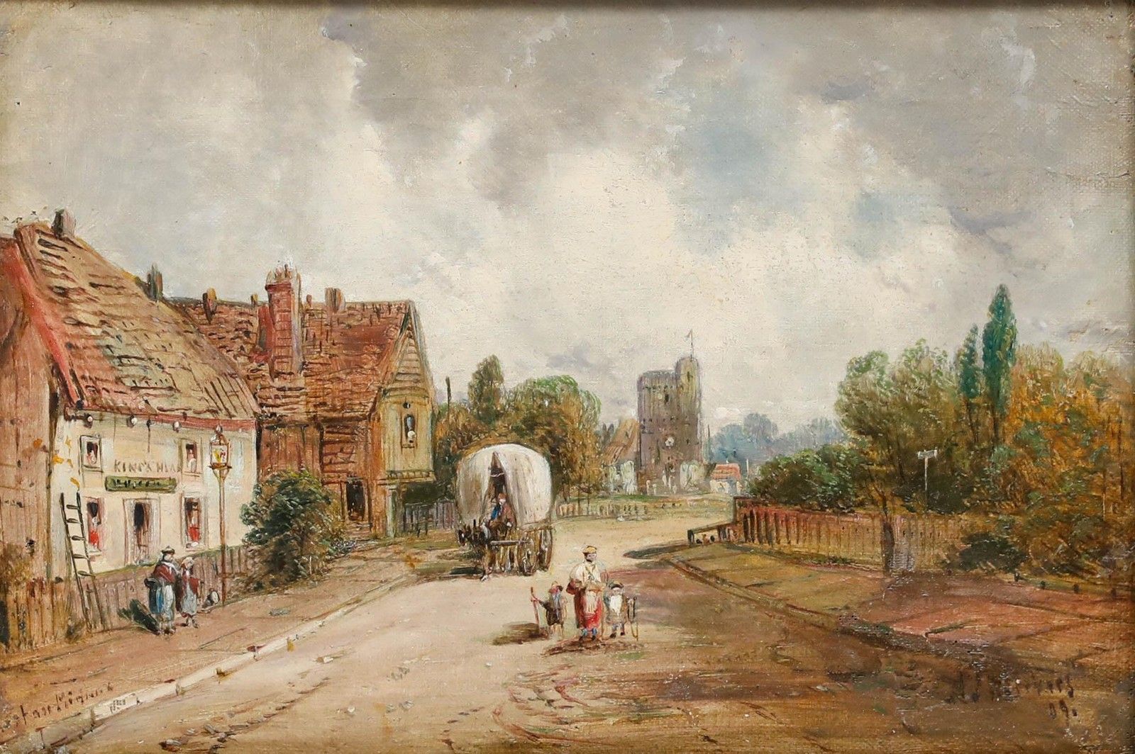 Alfred Henry Vickers (1853 1919) Framed Oil, The Village Of Keston photo furniture