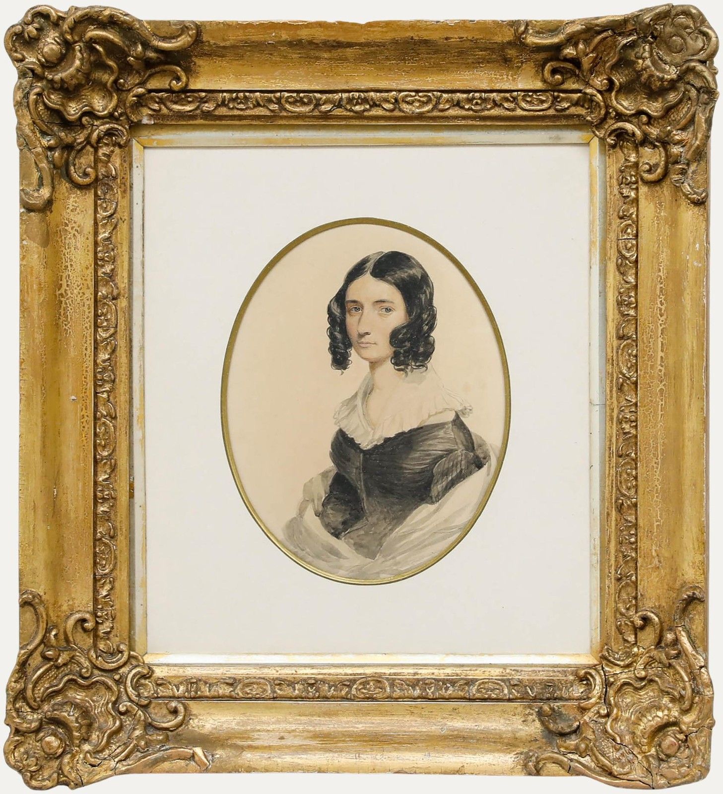 English School Early 19th Century Watercolour Dark Haired Beauty