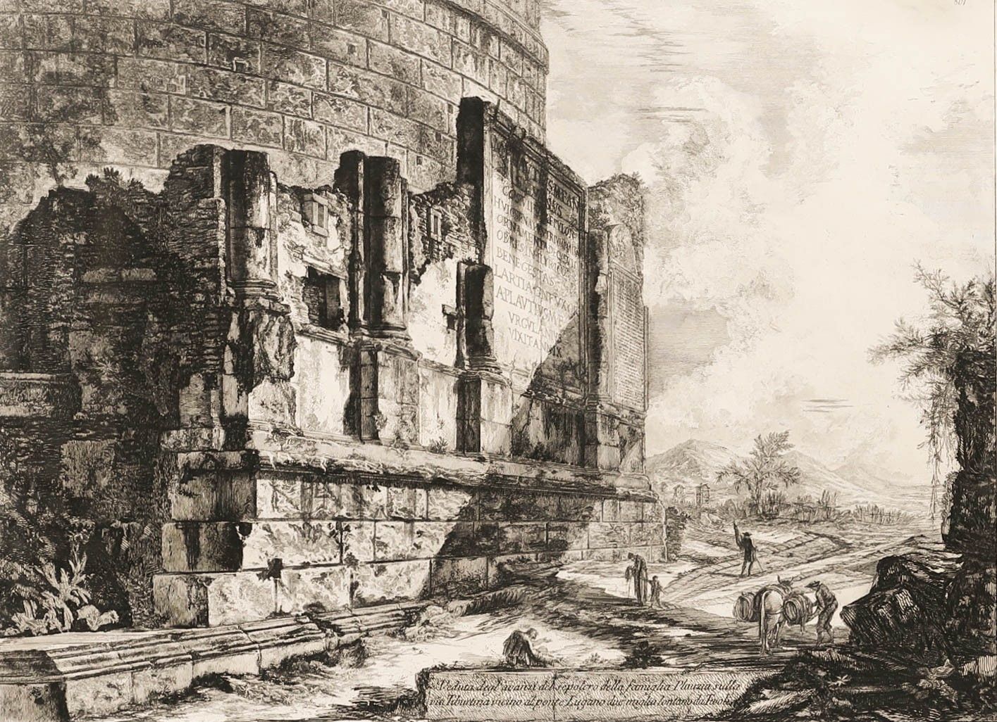 After Giovanni Battista Piranesi 20th Century Engraving, Plautii Mausoleum photo furniture