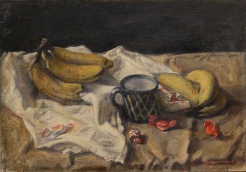 George Weissbort (1928 2013) 20th Century Oil, Foiled Sweets & Bananas