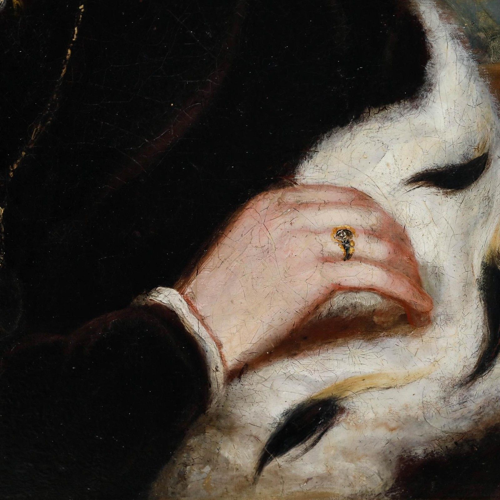 English School Mid 19th Century Oil Portrait Of A Lady With An Ermine Stole photo vinterior