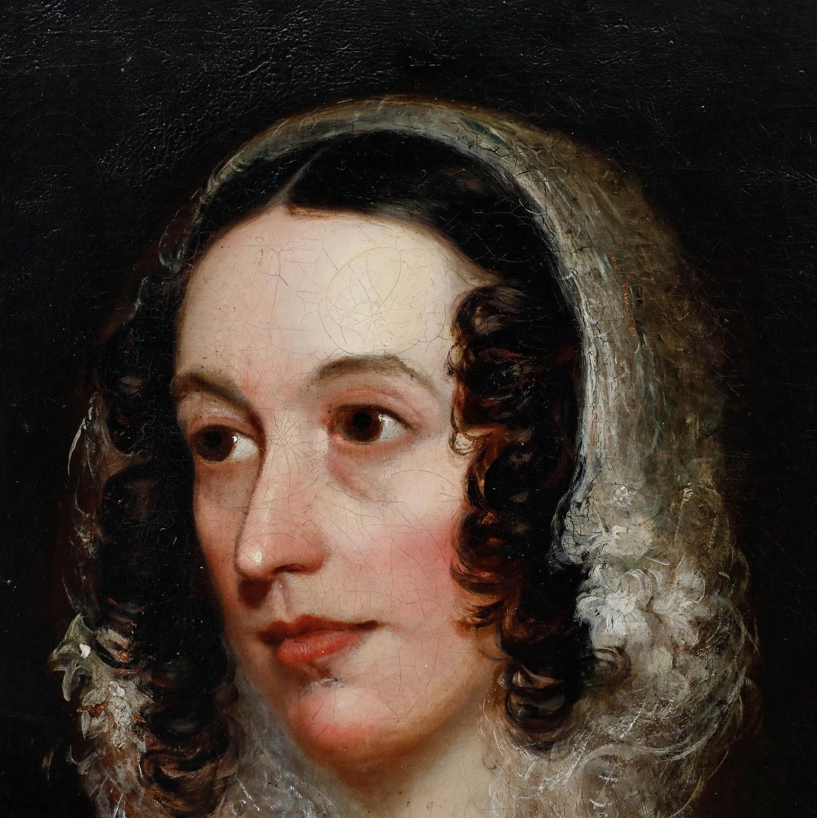English School Mid 19th Century Oil Portrait Of A Lady With An Ermine Stole photo buy
