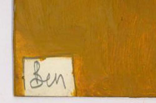Ben Carrivick Contemporary Oil, Lady In Yellow And Blue photo for sale