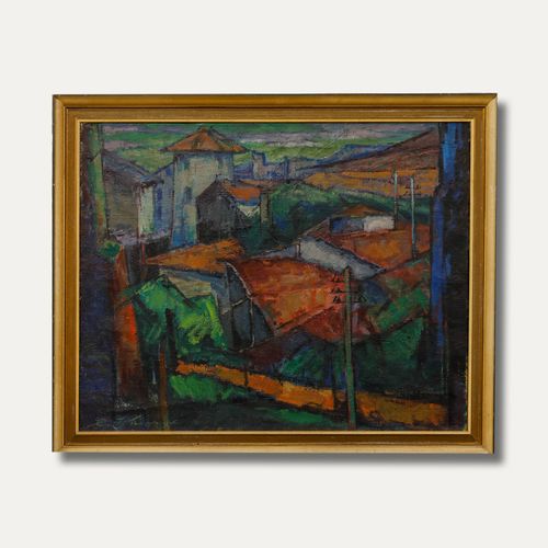 Henk Willemse (1915 1980) 1950 Oil, L'arbresle, France photo vintage