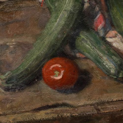 George Weissbort (1928 2013) Oil, Still Life Of Tomatoes & Corguettes photo 484.0
