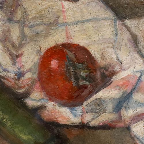 George Weissbort (1928 2013) Oil, Still Life Of Tomatoes & Corguettes photo vinterior