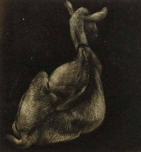 Framed Contemporary Aquatint Mother Goat photo furniture