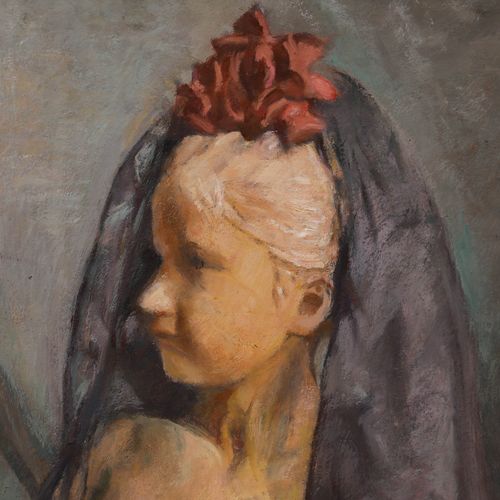 Cecile Hertz Eyrolles (1875 1974) Mid 20th Century Oil, Statue, Veil And Fan photo 501.0