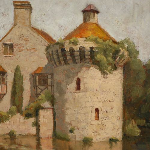 Jean Renow 20th Century Oil, Scotney Castle photo Art