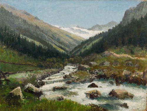 Joseph Rummelspacher (1891 1979) Early 20th Century Oil, Zillertal, Austria