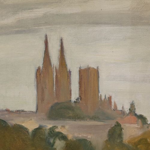 Cecile Hertz Eyrolles (1875 1974) Mid 20th Century Oil, View Of The Cathedral photo 419.0