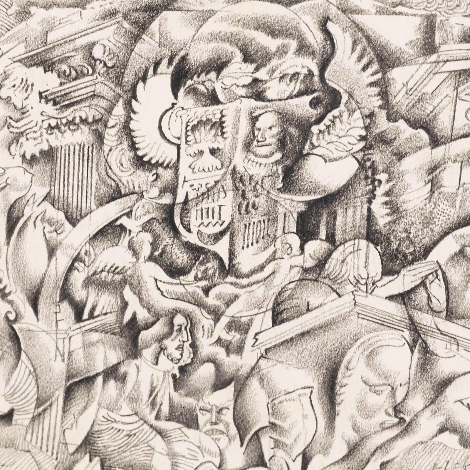 Adrian Hill Proi Rba (1895 1977) 1952 Charcoal Drawing Moments From Antiquity photo Art