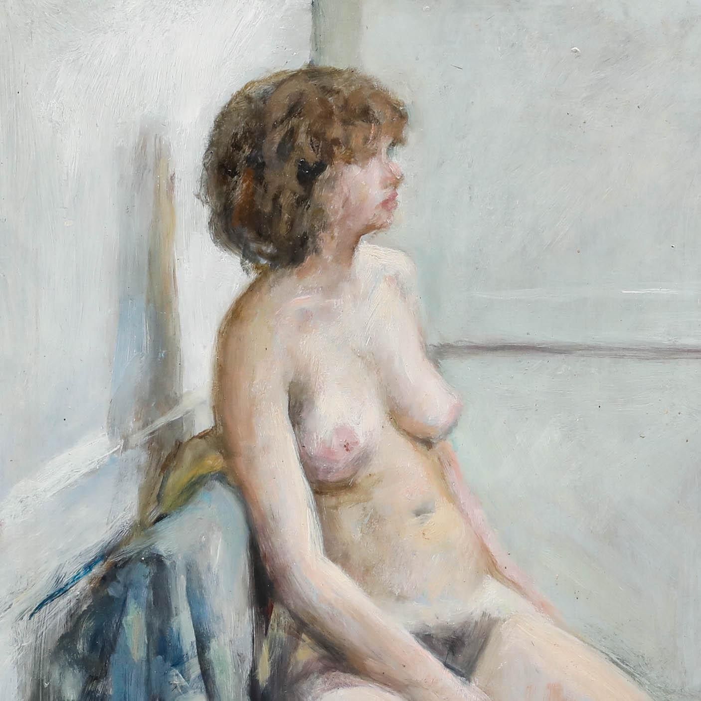 George Weissbort (1928 2013) Framed 20th Century Oil, Nude In The Studio photo Art
